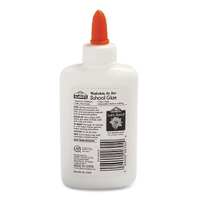Elmer's Washable School Glue, 4 oz Bottle, Dries Clear (E304NREA)