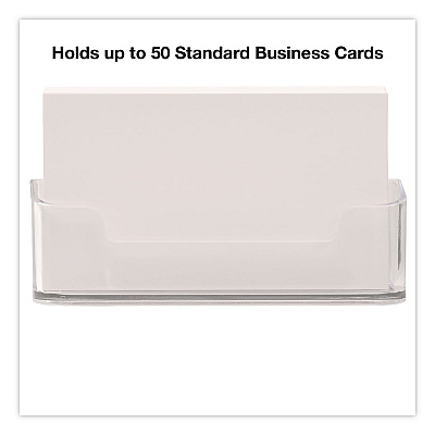 General Printing & Design Business Card Holders, Holds 50 Cards, 3.75 x 1.5 x 1.88, Plastic, Clear, 2/Pack (BCH2PK)