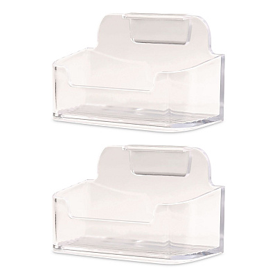 General Printing & Design Business Card Holders, Holds 50 Cards, 3.75 x 1.5 x 1.88, Plastic, Clear, 2/Pack (BCH2PK)