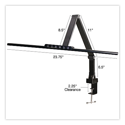 General Printing & Design Wellness Series LED Desk Lamp, Articulating Neck, 17.5" High, Black (EGPDL18BLKS)