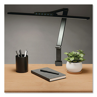 General Printing & Design Wellness Series LED Desk Lamp, Articulating Neck, 17.5" High, Black (EGPDL18BLKS)