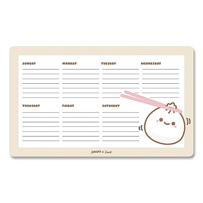 Denik Lil B Dumpling Notepad Calendar, 10 x 6, (52) White Sheets with Dumpling Graphic, Undated (DP1887)