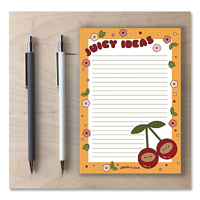 Denik Tayto Cherry Notepad, Ruled, (64) White/Multicolor 5.25 x 8.25 Sheets (NP1911)