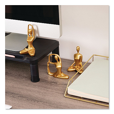 Mind Reader Meditation Yoga Figurine Set, Gold, 3/Set (MEDEC3GLD)