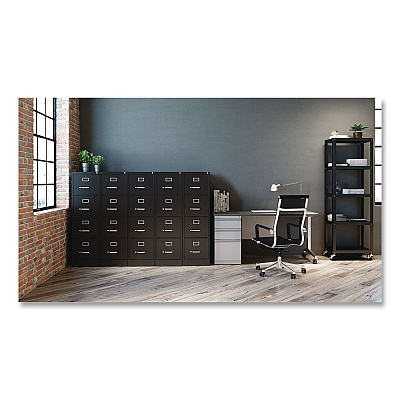 Hirsh Industries Commercial Vertical Letter File Cabinet, 4 Letter-Size File Drawers, 15 x 25 x 52, Black (14116)