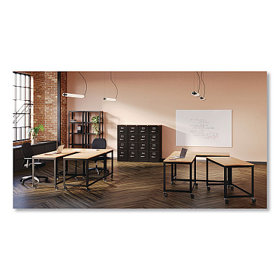 Hirsh Industries Commercial Vertical Letter File Cabinet, 4 Letter-Size File Drawers, 15 x 25 x 52, Black (14116)