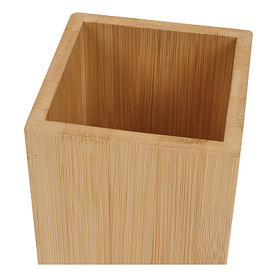 Mind Reader Wood Pen Cup Holder, 3.5" x 3.5" x 3.88", Brown (BMPENBRN)