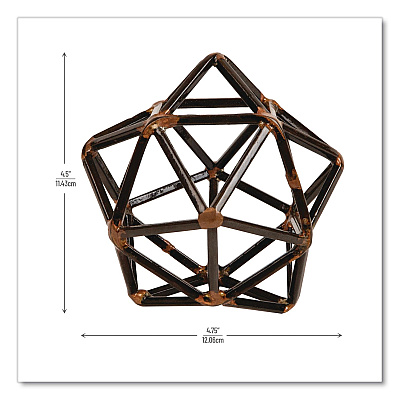 Mind Reader Metal Geometric Sculpture, 4.75 x 4.75 x 4.5, Black/Bronze (DECOBLK)