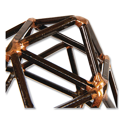 Mind Reader Metal Geometric Sculpture, 4.75 x 4.75 x 4.5, Black/Bronze (DECOBLK)