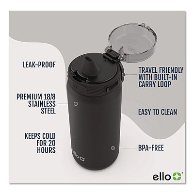 Cooper Stainless Steel Vacuum Insulated Water Bottle, 32 oz, Black (48909994006)