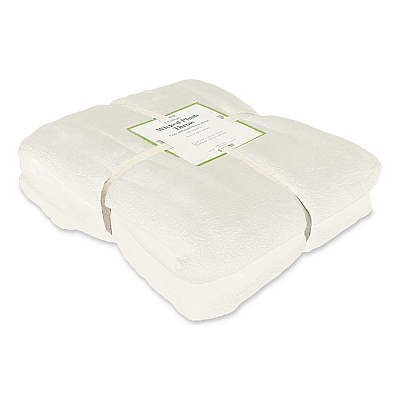 Wicked Plush Throw, 60 x 80, Antique White (302782455)