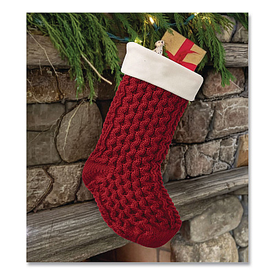 Fisherman's Knit Christmas Stocking, 7.5 x 24, Red (521380446)