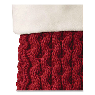 Fisherman's Knit Christmas Stocking, 7.5 x 24, Red (521380446)