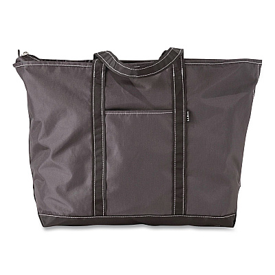 Large Nylon Everyday Lightweight Tote, 17" x 7.5" x 15", Granite/Black (2837295345)