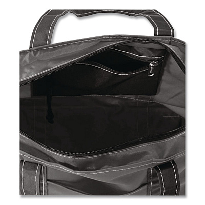 Large Nylon Everyday Lightweight Tote, 17" x 7.5" x 15", Granite/Black (2837295345)