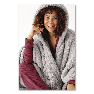 Cozy Sherpa Wearable Throw, 58 x 60, Gray (5148468281)