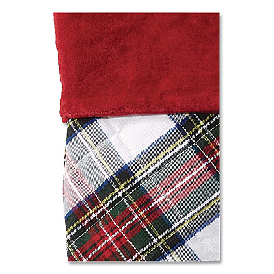 Tartan Velvet Stocking, 8.5 x 22, Cream Plaid (5213811572)