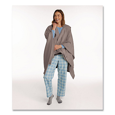 Cozy Chenille Wearable Throw, 58 x 60, Gray (5238848281)