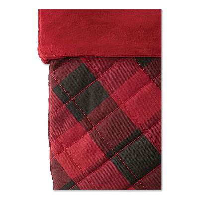 Tartan Velvet Stocking, 8.5 x 22, Red/Black Buffalo Check (52138144213)