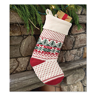 Fair Isle Christmas Stocking, 7.5 x 24, Cream Fair Isle Print (52138238730)