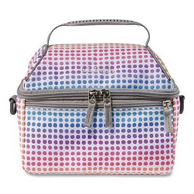 Flip-Top Insulated Lunch Box, 9 x 5 x 7, Rainbow Dots (50287250795)