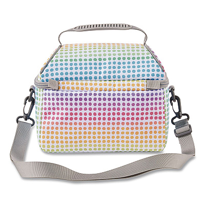 Flip-Top Insulated Lunch Box, 9 x 5 x 7, Rainbow Dots (50287250795)
