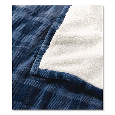 Wicked Plush Sherpa Throw, 50 x 60, Nautical Navy Plaid (50771733018)