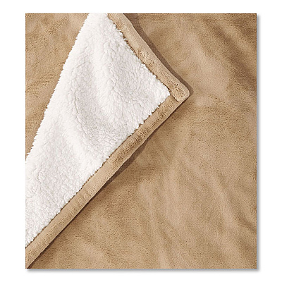 Wicked Plush Sherpa Throw, 50 x 60, Camel Brown (51300840224)