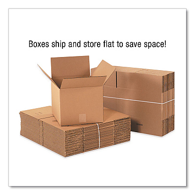 National Brand Shipping Boxes, Regular Slotted Container (RSC), 6" x 8" x 4", Kraft, 25/Bundle (80604)