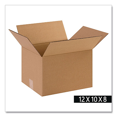 National Brand Shipping Boxes, Regular Slotted Container (RSC), 10" x 12" x 8", Kraft, 25/Bundle (121008)