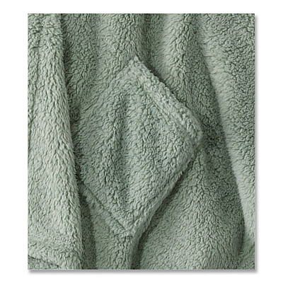 Cozy Sherpa Wearable Throw, 58 x 60, Silver Sage (51484649461)