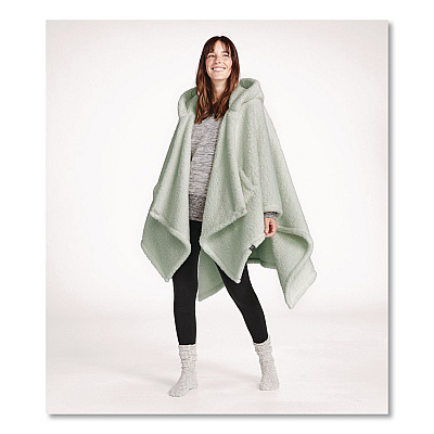 Cozy Sherpa Wearable Throw, 58 x 60, Silver Sage (51484649461)
