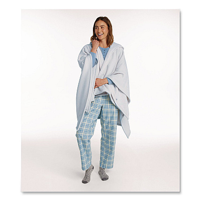 Cozy Chenille Wearable Throw, 60 x 58, Shadow Blue (52388429707)