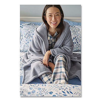 Cozy Chenille Wearable Throw, 60 x 58, Shadow Blue (52388429707)