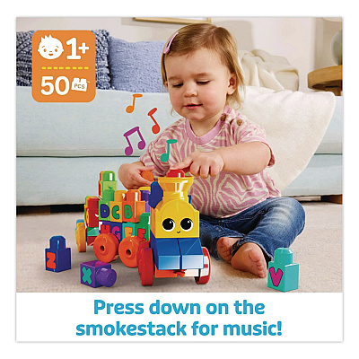 Mattel MEGA BLOKS ABC Musical Train, Preschool, 46 Pieces (FWK22)