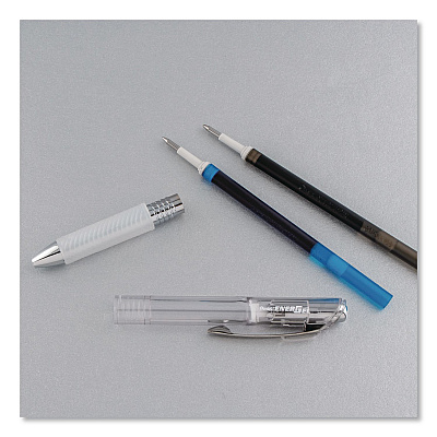 Pentel EnerGel ICE RTX Liquid Gel Pen, Retractable, 0.7 mm Medium, Assorted Ink, Clear Barrel, 5/Pack (BL77TLBP5M)