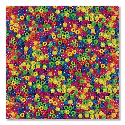 Creativity Street Pony Beads, Plastic, 0.24" x 0.35", Assorted Neon Colors, 1,000/Pack (2323379)