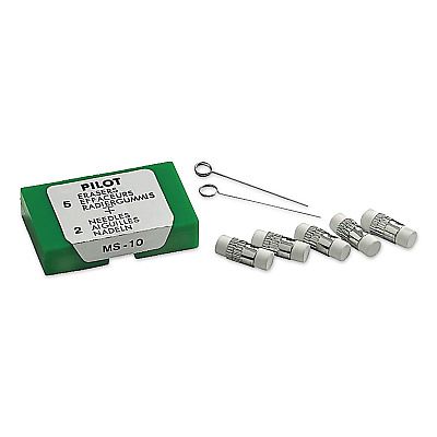 Pilot Dr. Grip Mechanical Pencil Eraser Refill for Pencil Marks, White, 5/Pack (70001)