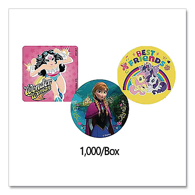 Smilemakers Girl Sticker Sampler, Assorted Colors/Designs, 1,000/Box (2618383)