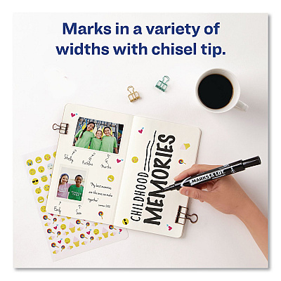 Avery MARKS A LOT Tank Permanent Marker, Chisel Tip, Black (08888EA)