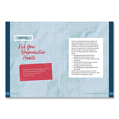 Quarto 5-Minute Productivity Workbook Journal, White/Blue/Red Cover, (192) 8 x 6 Sheets (978078584205)