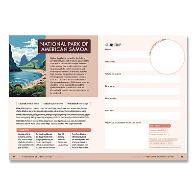 Quarto National Parks Sticker and Logbook Guided Journal, Blue/Brown Graphic Cover, (208) 8 x 6 Sheets (978078584426)