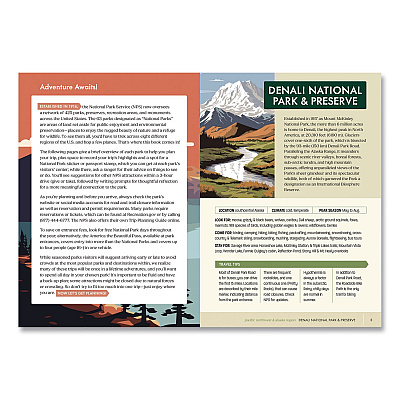 Quarto National Parks Sticker and Logbook Guided Journal, Blue/Brown Graphic Cover, (208) 8 x 6 Sheets (978078584426)