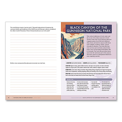 Quarto National Parks Sticker and Logbook Guided Journal, Blue/Brown Graphic Cover, (208) 8 x 6 Sheets (978078584426)