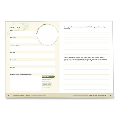 Quarto National Parks Sticker and Logbook Guided Journal, Blue/Brown Graphic Cover, (208) 8 x 6 Sheets (978078584426)