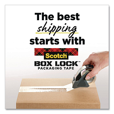 Scotch Box Lock Packaging and Shipping Tape, 3" Core, 1.88" x 38.2 yd, Clear, 3/Pack (3950S3)