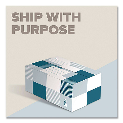Scotch Designer Small Mailing/Shipping Box, 6 x 9 x 3.75, Blue/White Plaid (SDBOXSM)