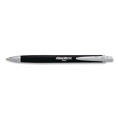Pentel GlideWrite Executive Hybrid Gel Pen, Retractable, Medium 1 mm, Black Ink, Black/Silver Barrel, 3/Pack (BX970ABP3A)