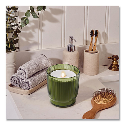 Lifelines Aromatherapy Essential Oil Flameless Candle Diffuser, Grapefruit and Bergamot Essential Oil, 5.5 x 5.5 x 5.5, Olive (LL111621)
