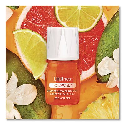 Lifelines Aromatherapy Essential Oil Flameless Candle Diffuser, Grapefruit and Bergamot Essential Oil, 5.5 x 5.5 x 5.5, Olive (LL111621)